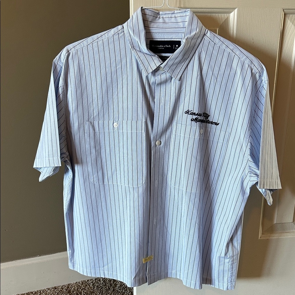 Abercrombie & Fitch Light Blue Pinstripe Shirt